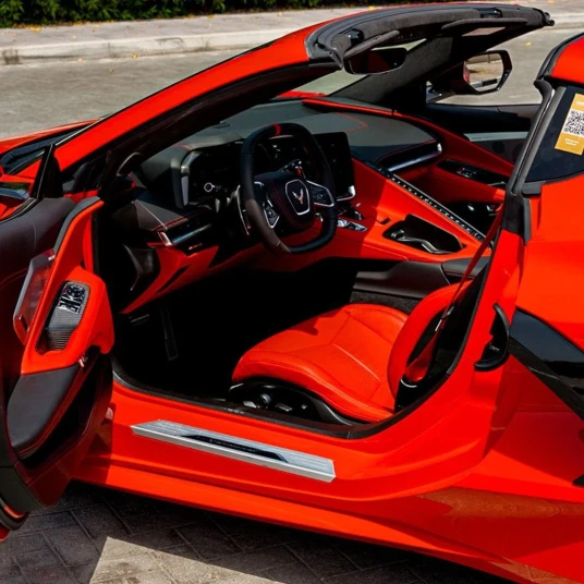 Chevrolet Corvette 2023 red rental in dubai - undefined